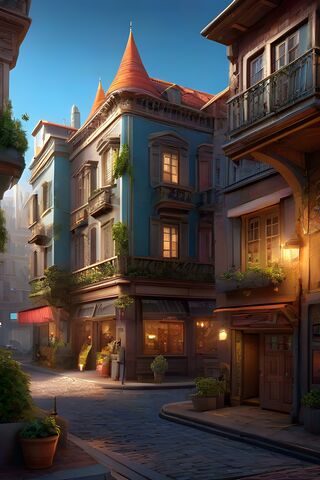 Enchanted Evening in a Quaint Village 🌆✨
