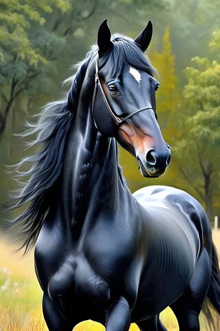 Majestic Black Stallion..
