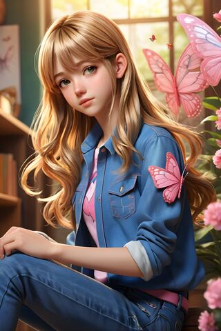 High School Butterfly Girl