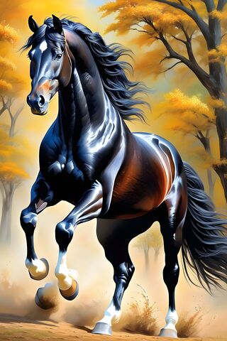 Majestic Black Stallion..