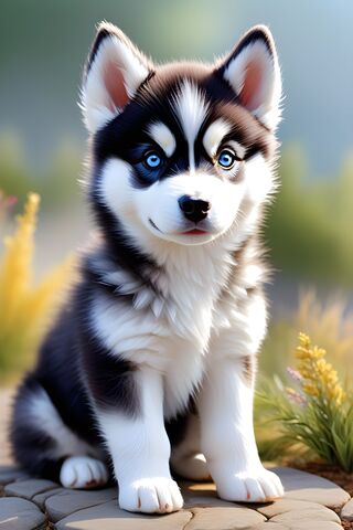 Adorable Husky Pup: A Bundle of Joy! 🐾💙