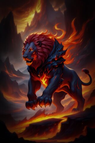 Fiery Guardian of the Mountains 🔥🦁
