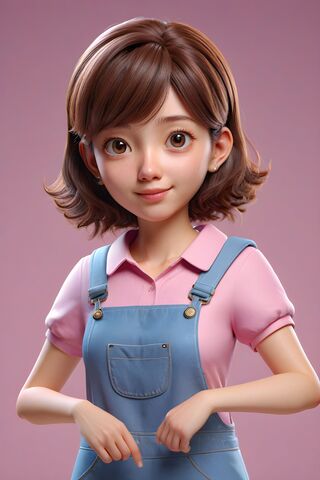 Cheerful Character in Overalls 🌟