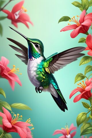 Vibrant Hummingbird in ..