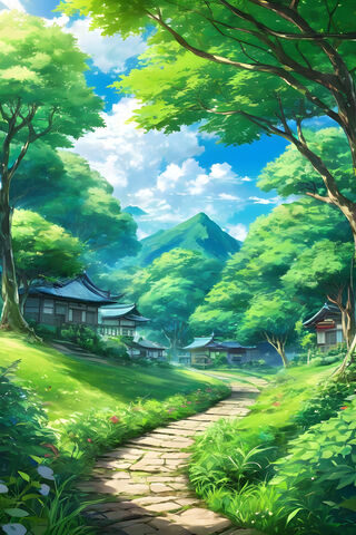 Serene Village Pathway ..