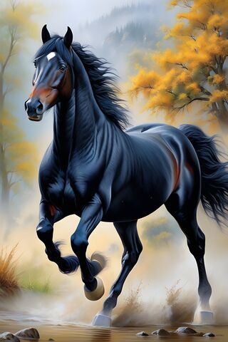 Majestic Black Stallion..