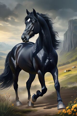 Majestic Black Stallion