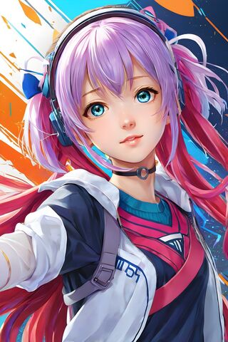 Vibrant Gamer Girl 🎮✨
