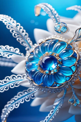 Stunning Blue Floral Br..