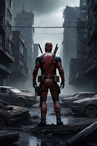 Deadpool in a Post-Apocalyptic City 🌆🦸‍♂️
