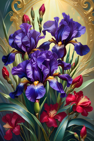 Irises Painting