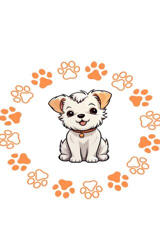 Adorable Pup with Paw Prints 🐾