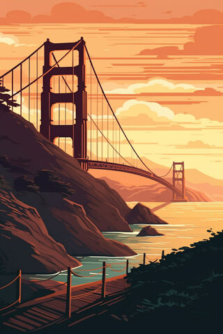 Sunset Over the Golden ..