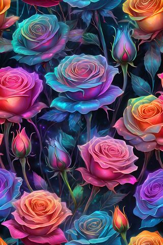 Iridescent Translucent Multicolored Roses