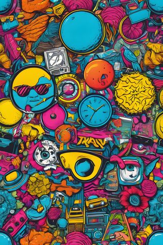 Vibrant Pop Art Collage..