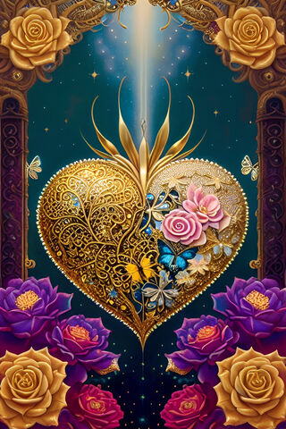 Jeweled Filigree Heart