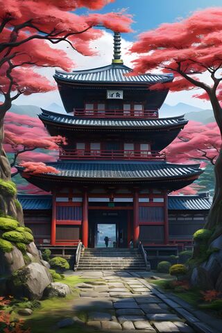 Serene Pagoda in Bloom 🌸🏯