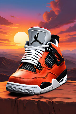 Jordans With Sunset Backround