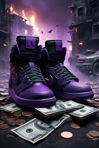 Jordan Air Ones Black and Purple