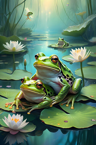 Frog Friends in a Seren..
