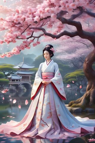 Japanese Empress In A Garden