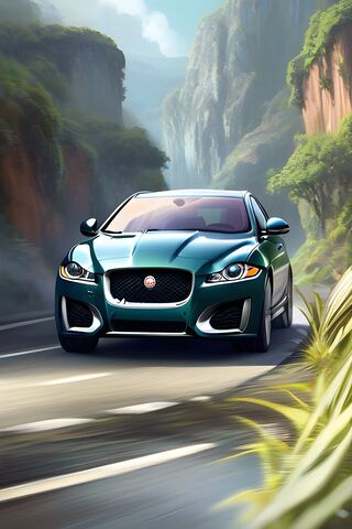 Sleek Jaguar on the Open Road 🐆🚗