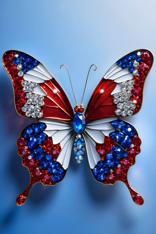 Jeweled Patriotic Butterfly