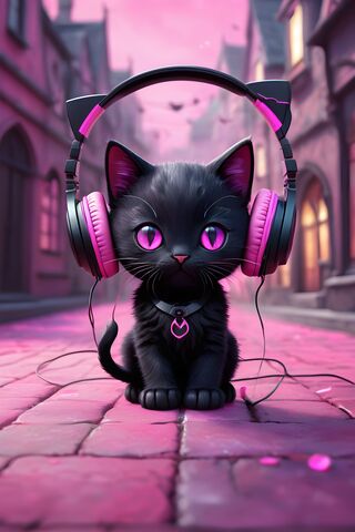 Kitten & Headphones