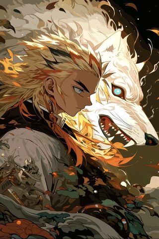 Fiery Guardian of the Night 🔥🐺