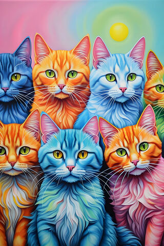 Colorful Cat Collective: A Purrfect Palette! 🎨🐾