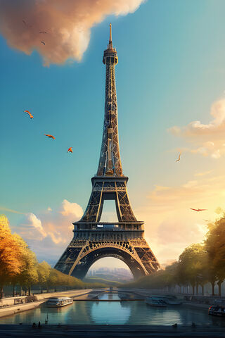 Majestic Eiffel Tower at Sunset 🌅
