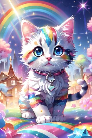 Kawaii Rainbow Kitten