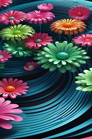 Vibrant Floral Waves 🌸🌊