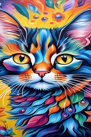 Vibrant Feline Fantasy ..