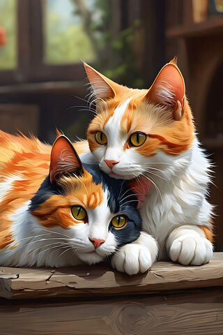 Kitty Cuddles: A Purrfect Pair 🐾❤️