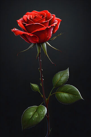 Liquid Red Rose Black Background