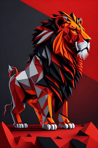 Bold Geometric Lion