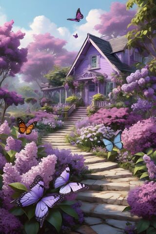 Lilac Purpl Butterfly Garden