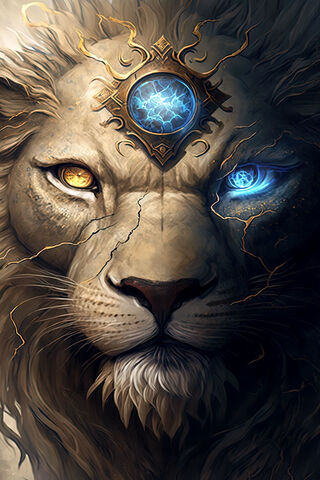 Majestic Guardian of the Elements 🦁⚡️