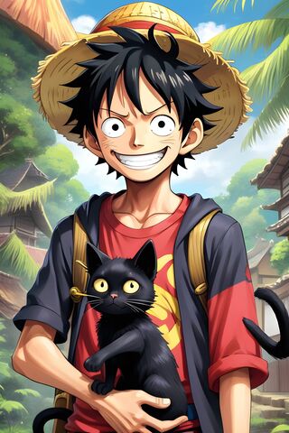 Luffy & Black Kitty