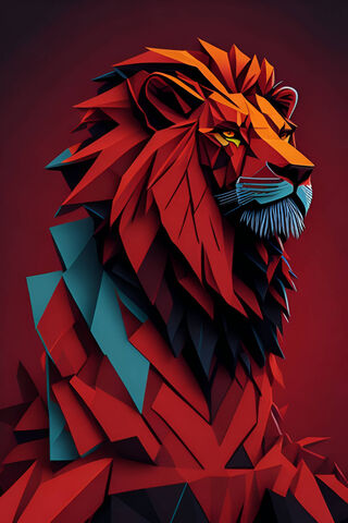 Bold Geometric Lion
