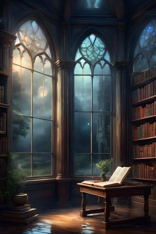 Enchanted Library at Dusk 🌙📚