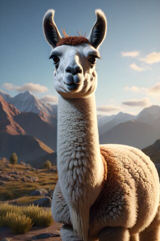 Charming Alpaca in the Mountains 🦙🏔️