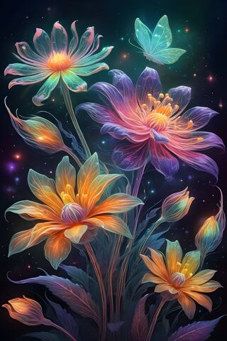 Lg. Whimsical Flower's 3