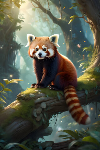 Enchanted Red Panda in the Forest 🌳🐼