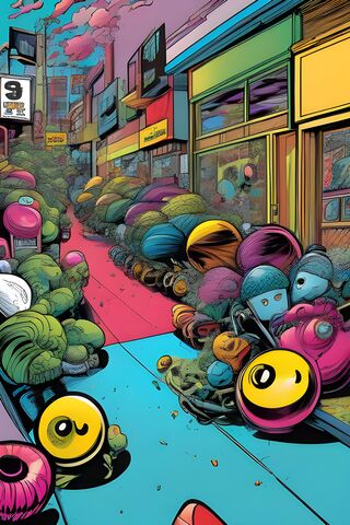 Whimsical Chaos: The Street of Smiles