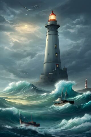 Lighthouse In Stormy Weather