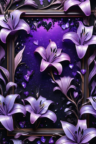 Lilac and Black Lilies