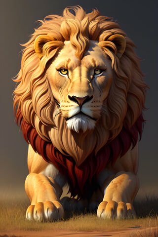 Majestic Lion in the Wi..