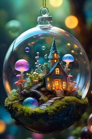 Little Fairy Village In A Glass Bubble